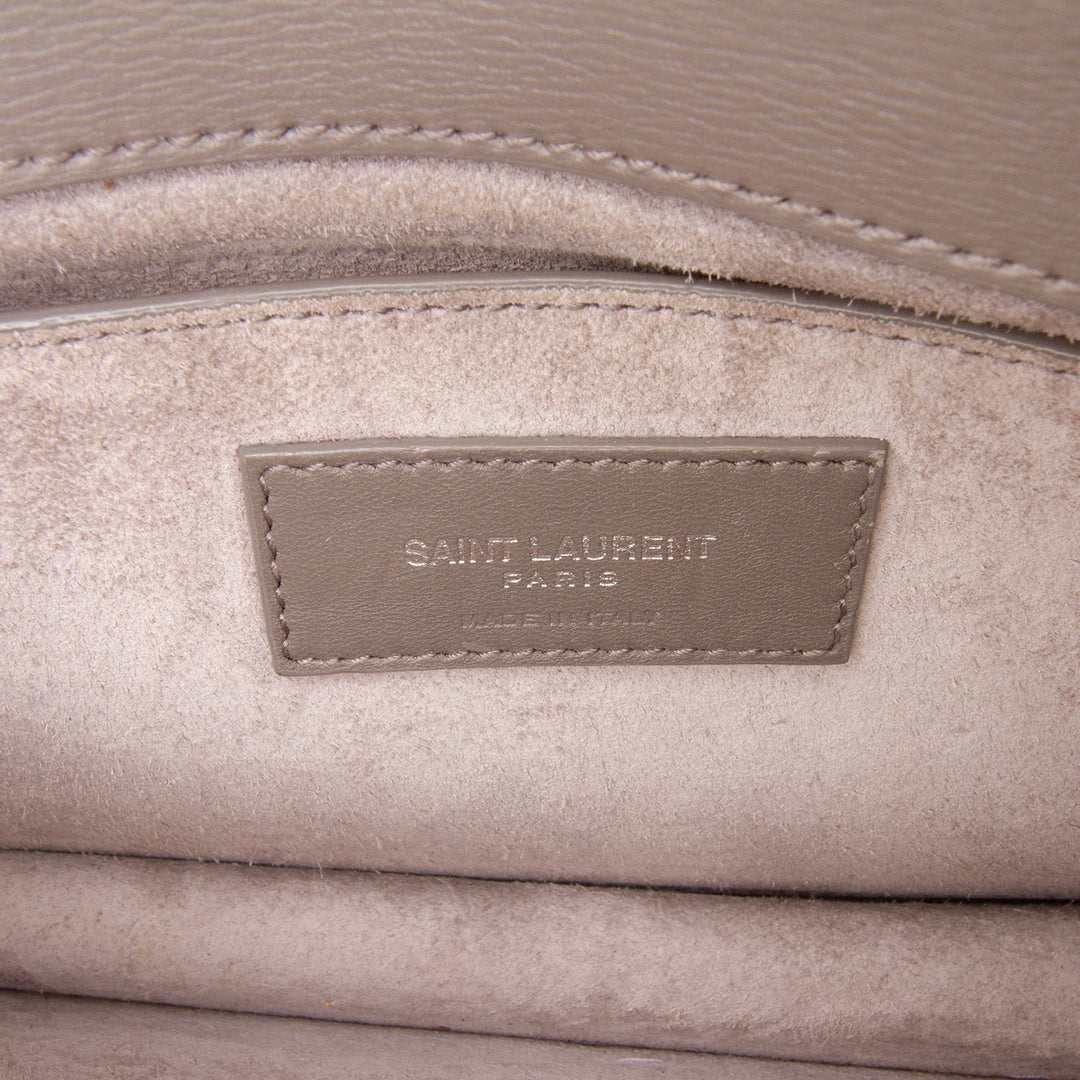 Medium Leather Monogram Sunset Crossbody Gray - Gaby Paris