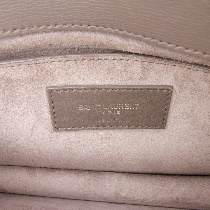 Medium Leather Monogram Sunset Crossbody Gray - Gaby Paris