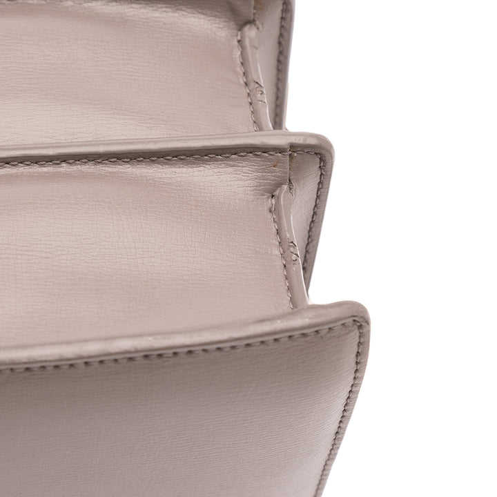 Medium Leather Monogram Sunset Crossbody Gray - Gaby Paris
