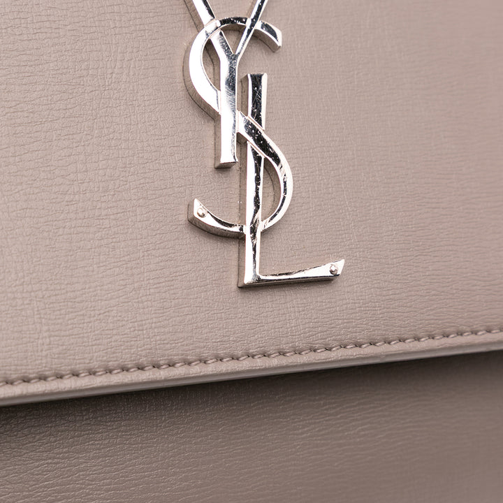 Medium Leather Monogram Sunset Crossbody Gray - Gaby Paris
