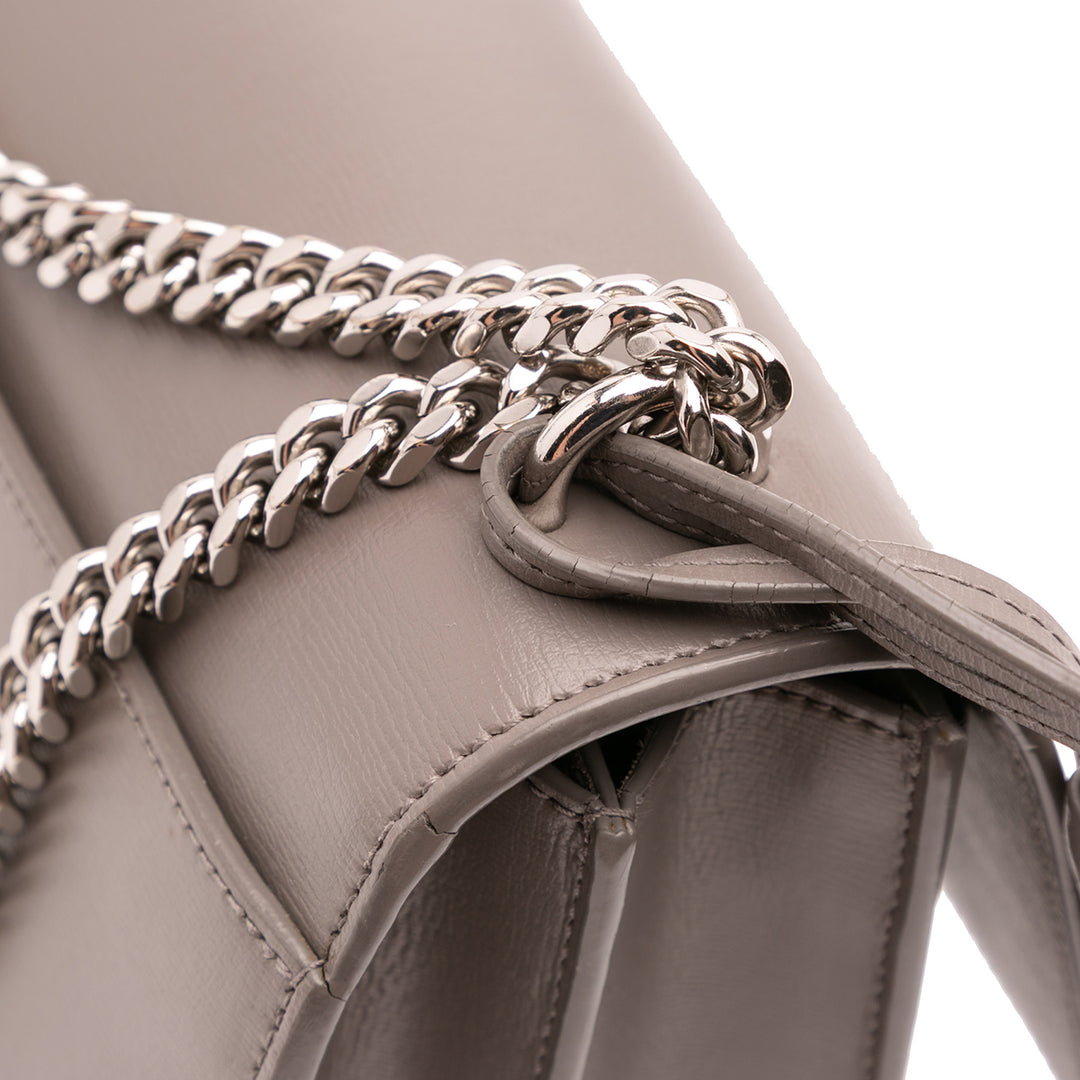 Medium Leather Monogram Sunset Crossbody Gray - Gaby Paris