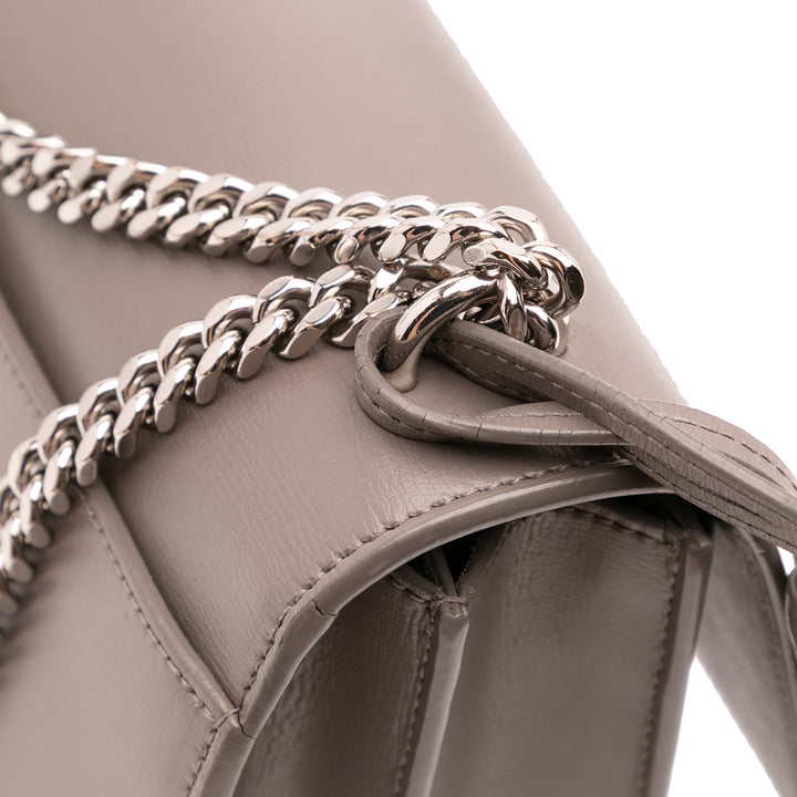 Medium Leather Monogram Sunset Crossbody Gray - Gaby Paris