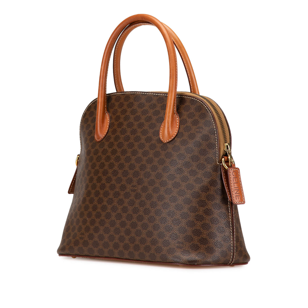 Macadam Coated Canvas Dome Satchel Brown - Gaby Paris