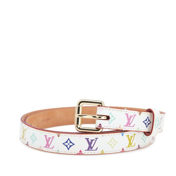 Louis Vuitton Monogram Multicolore Ceinture Belt Blanc – GABY PARIS Authentique