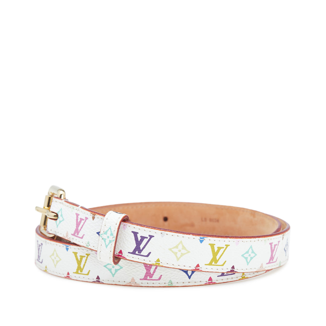 Louis Vuitton Monogram Multicolore Ceinture Belt Blanc – GABY PARIS Authentique