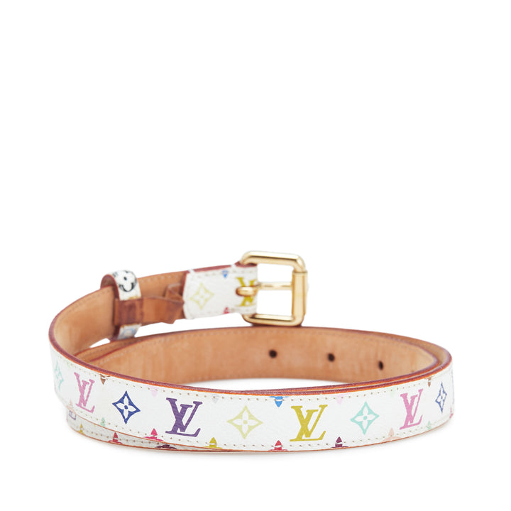 Louis Vuitton Monogram Multicolore Ceinture Belt Blanc – GABY PARIS Authentique