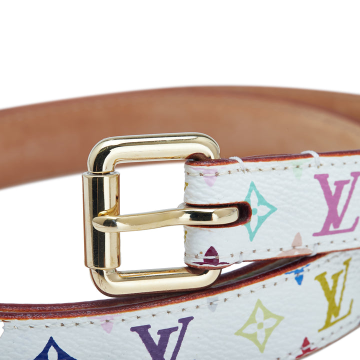 Louis Vuitton Monogram Multicolore Ceinture Belt Blanc – GABY PARIS Authentique
