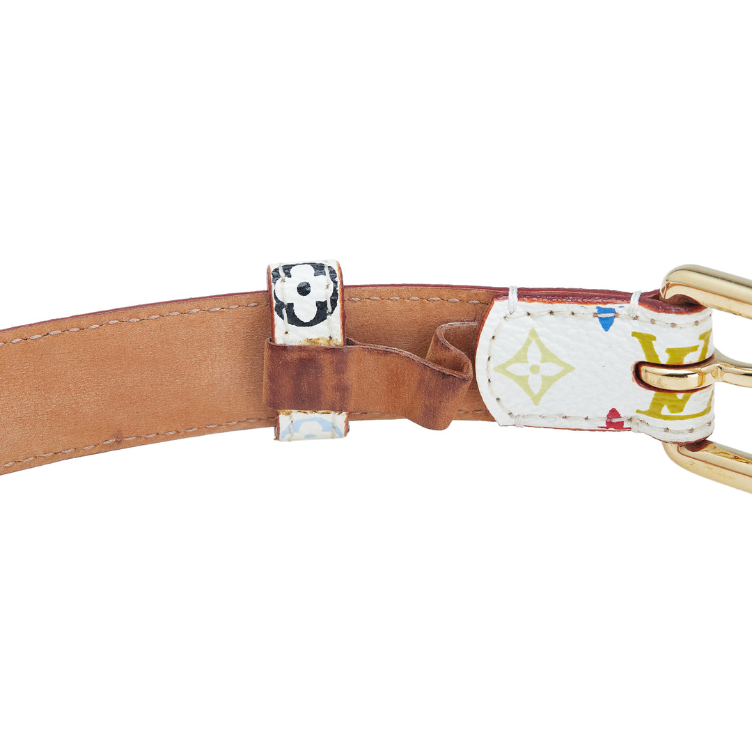 Louis Vuitton Monogram Multicolore Ceinture Belt Blanc – GABY PARIS Authentique