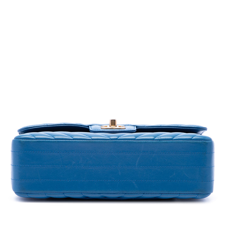 Chanel Small Classic Chevron Cuir d'agneau Double rabat