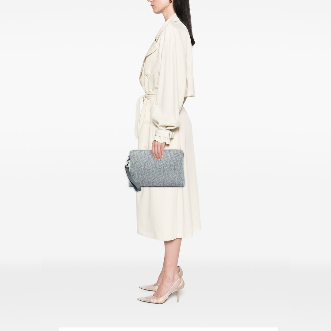 Dior A4 Zippé Pochette Oblique Gris – vue 5 – GABY PARIS