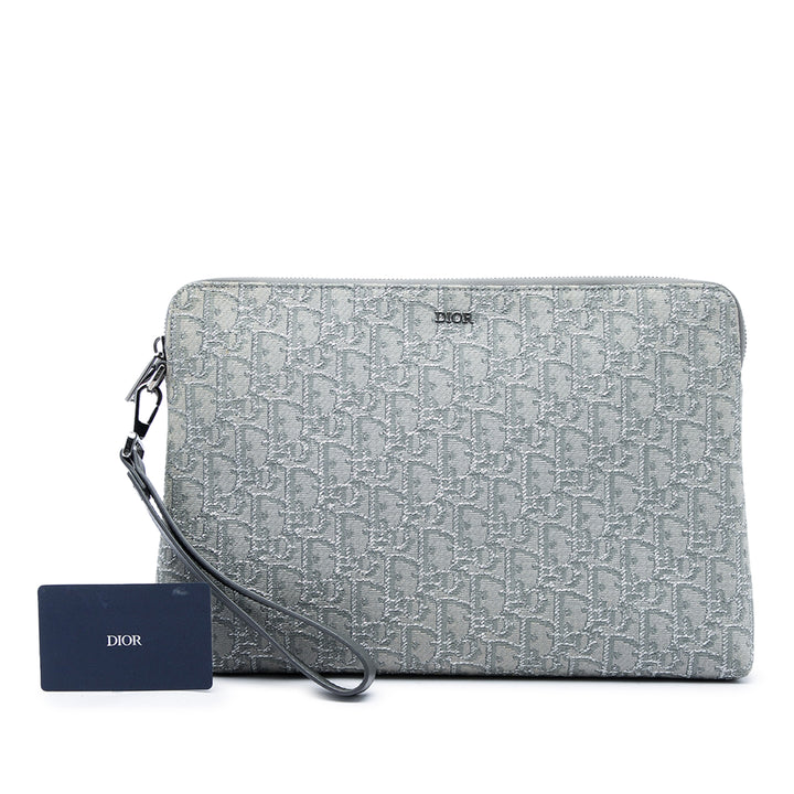 Dior A4 Zippé Pochette Oblique Gris – vue 6 – GABY PARIS