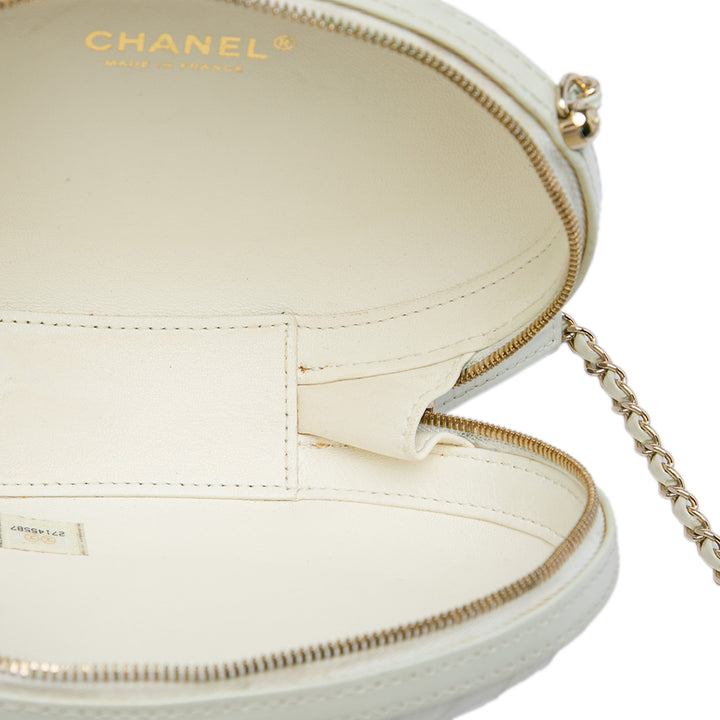 Chanel Sac bandoulière Chevron La Pausa Evening Cuir d'agneau Blanc – vue 4 – GABY PARIS