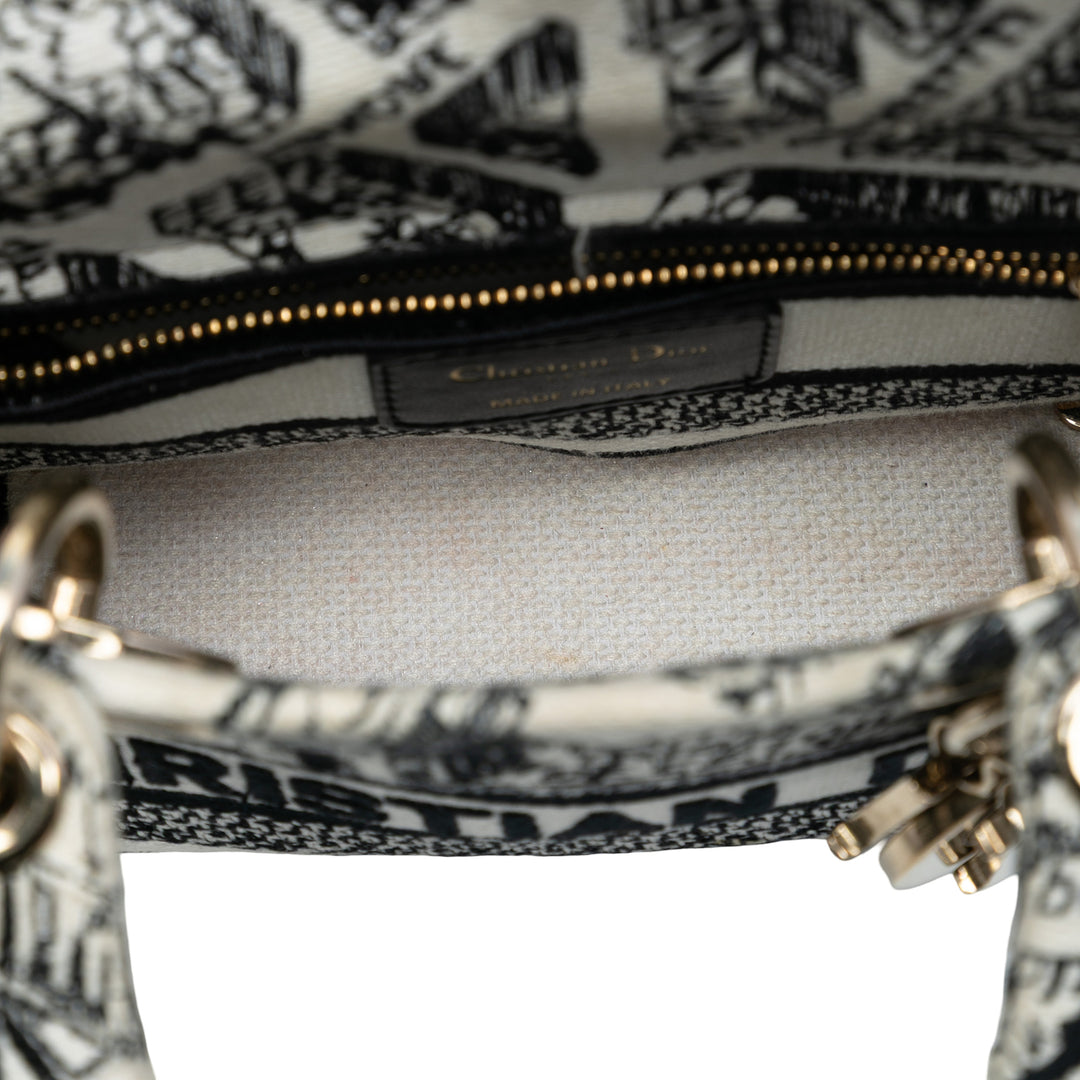 Dior Mini brodé Toile Plan de Paris Lady D Lite