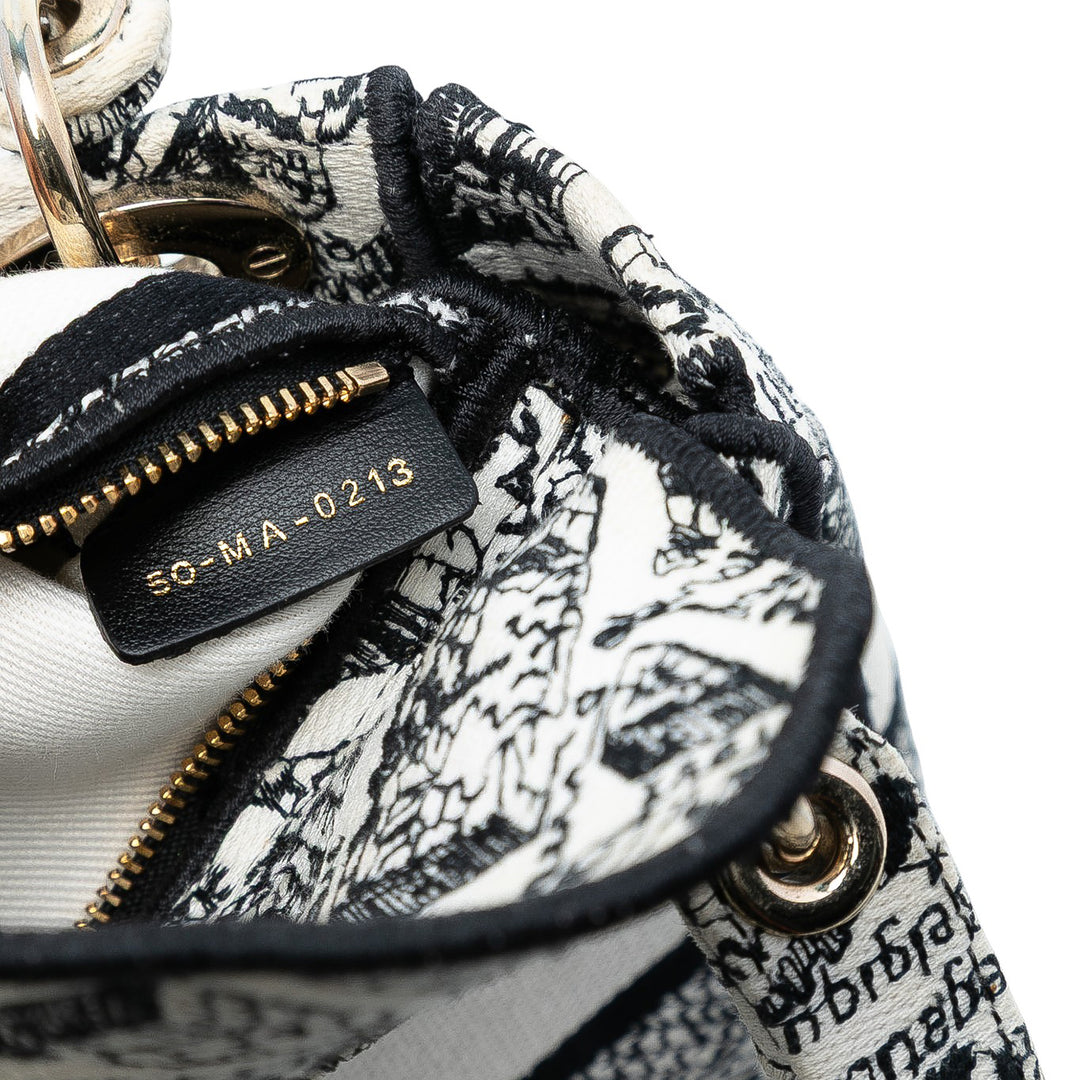 Dior Mini brodé Toile Plan de Paris Lady D Lite