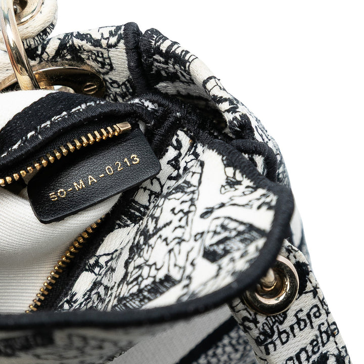 Dior Mini brodé Toile Plan de Paris Lady D Lite