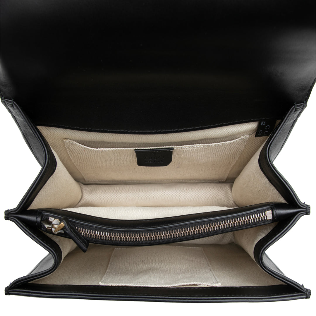 Gucci Bamboo Dionysus Web Sac Moyen Cuir de veau Noir