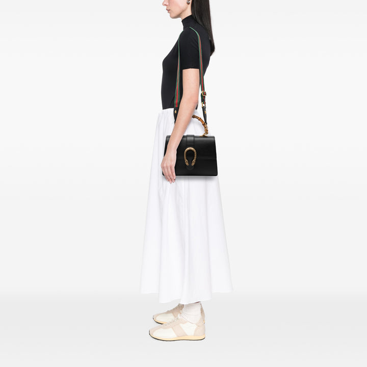 Gucci Bamboo Dionysus Web Sac Moyen Cuir de veau Noir