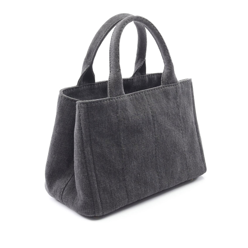 Prada Canapa Logo Cabas Petit Jean Gris – vue 2 – GABY PARIS
