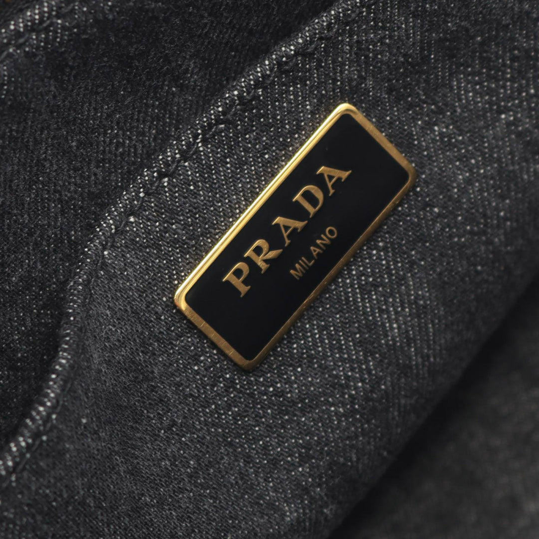 Prada Small Toile Canapa Logo Cabas