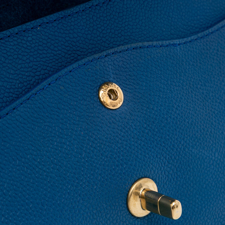 Medium Classic Caviar Pure Double Flap Blue - Gaby Paris
