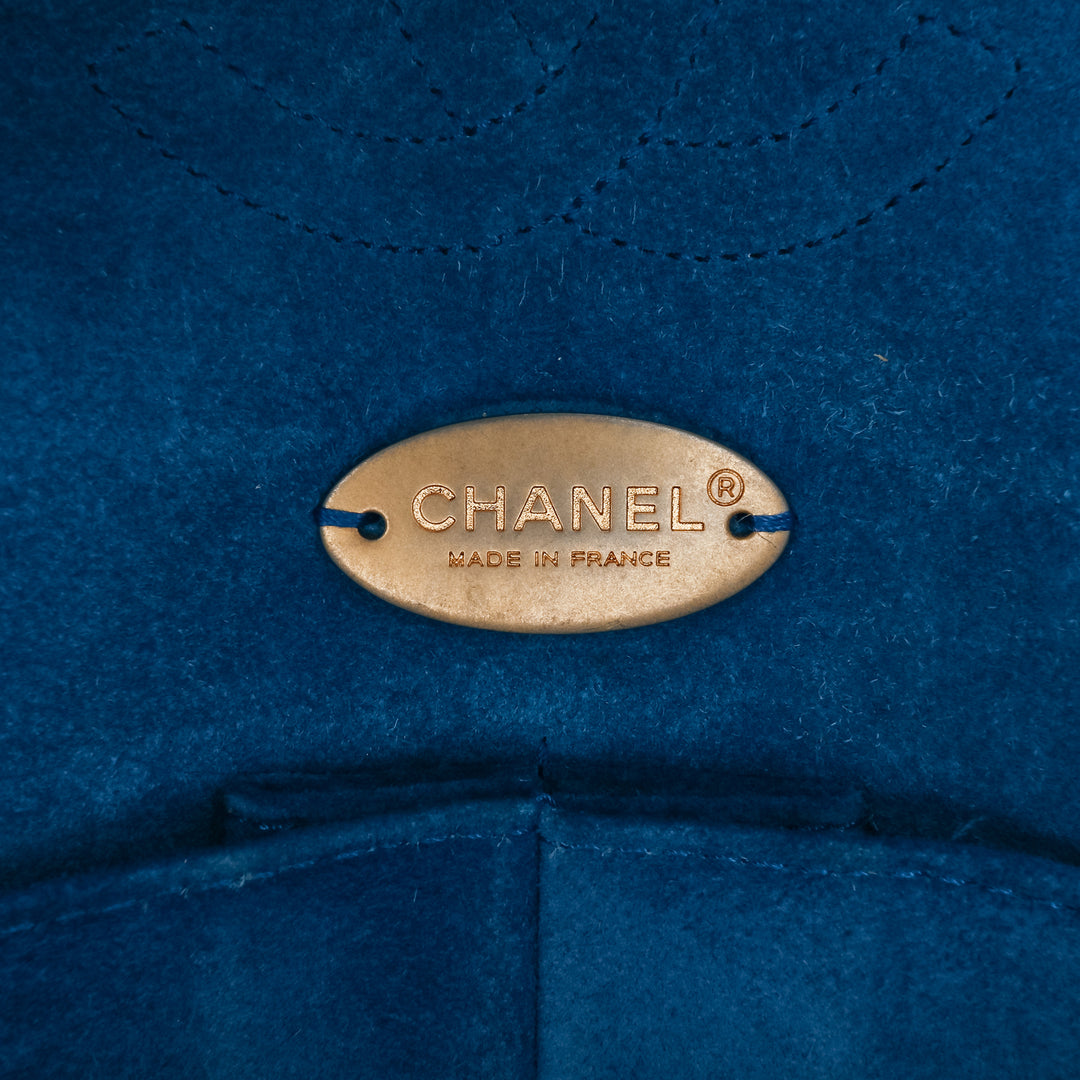 Medium Classic Caviar Pure Double Flap Blue - Gaby Paris