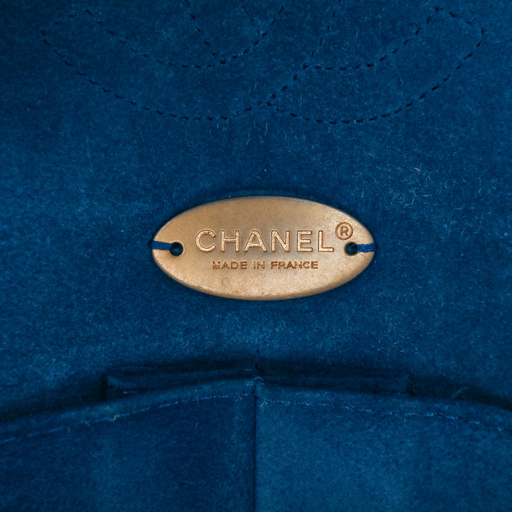 Medium Classic Caviar Pure Double Flap Blue - Gaby Paris
