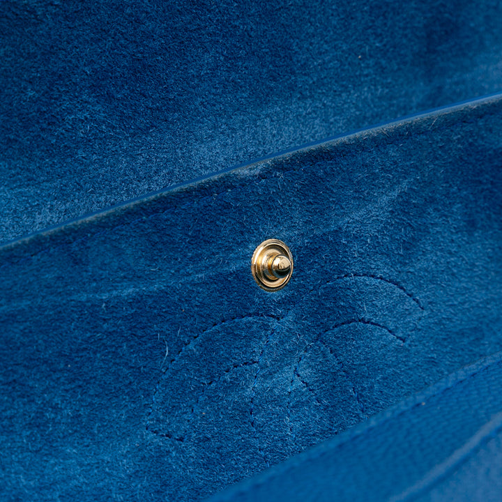 Medium Classic Caviar Pure Double Flap Blue - Gaby Paris