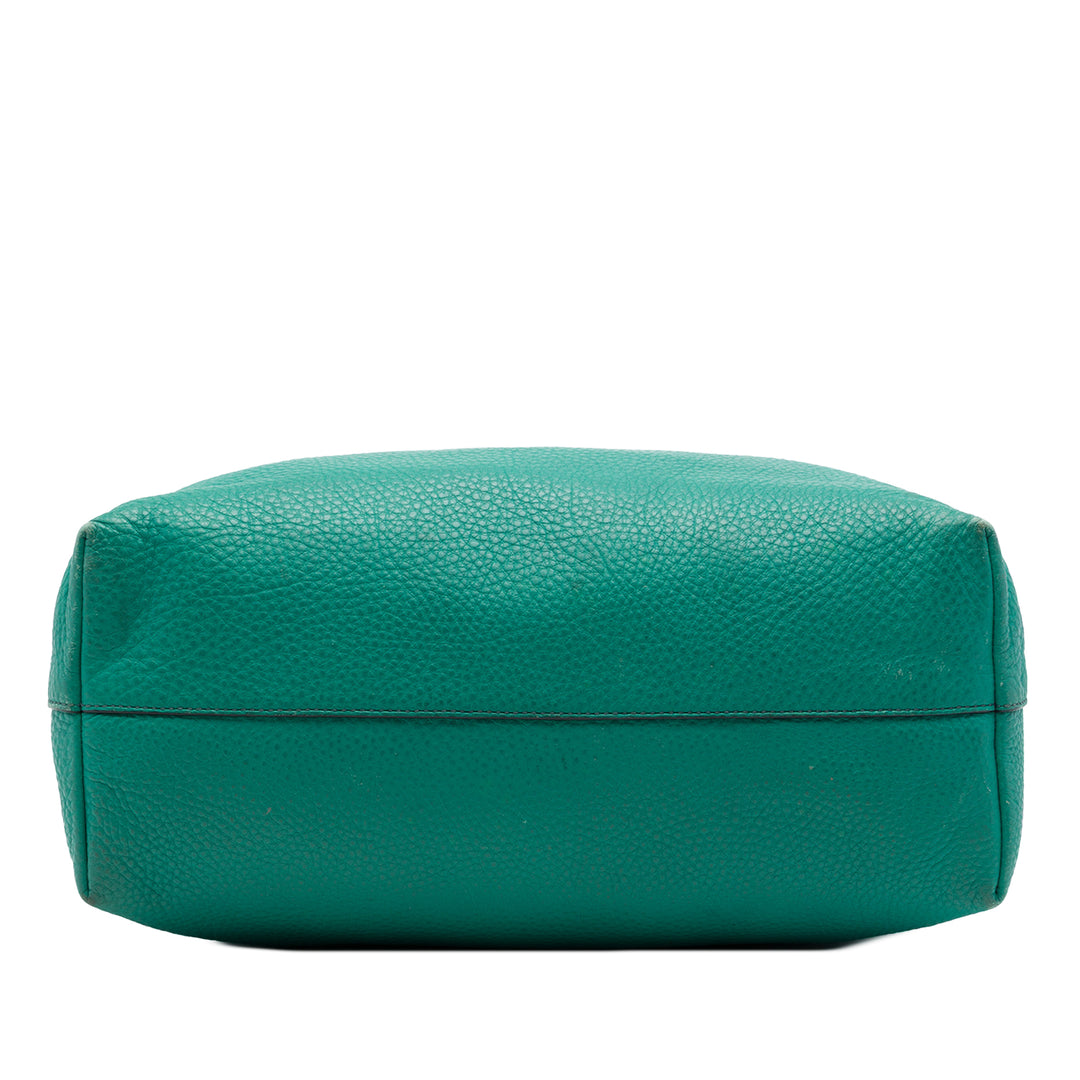 Prada Vitello Daino Front Zippé Open Cabas Bleu – vue 3 – GABY PARIS