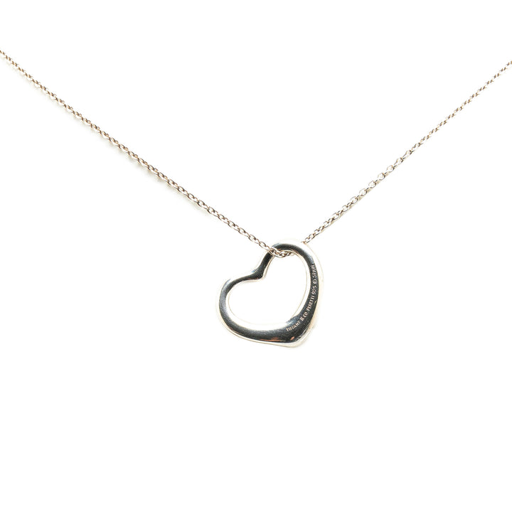 Elsa Peretti Sterling Silver Open Heart Pendant Necklace Silver - Gaby Paris