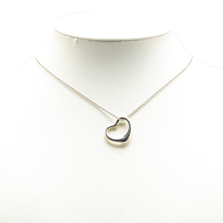 Elsa Peretti Sterling Silver Open Heart Pendant Necklace Silver - Gaby Paris