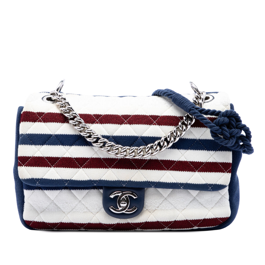 Stripe Jersey Felt et Rope à rabat Jumbo Blanc
