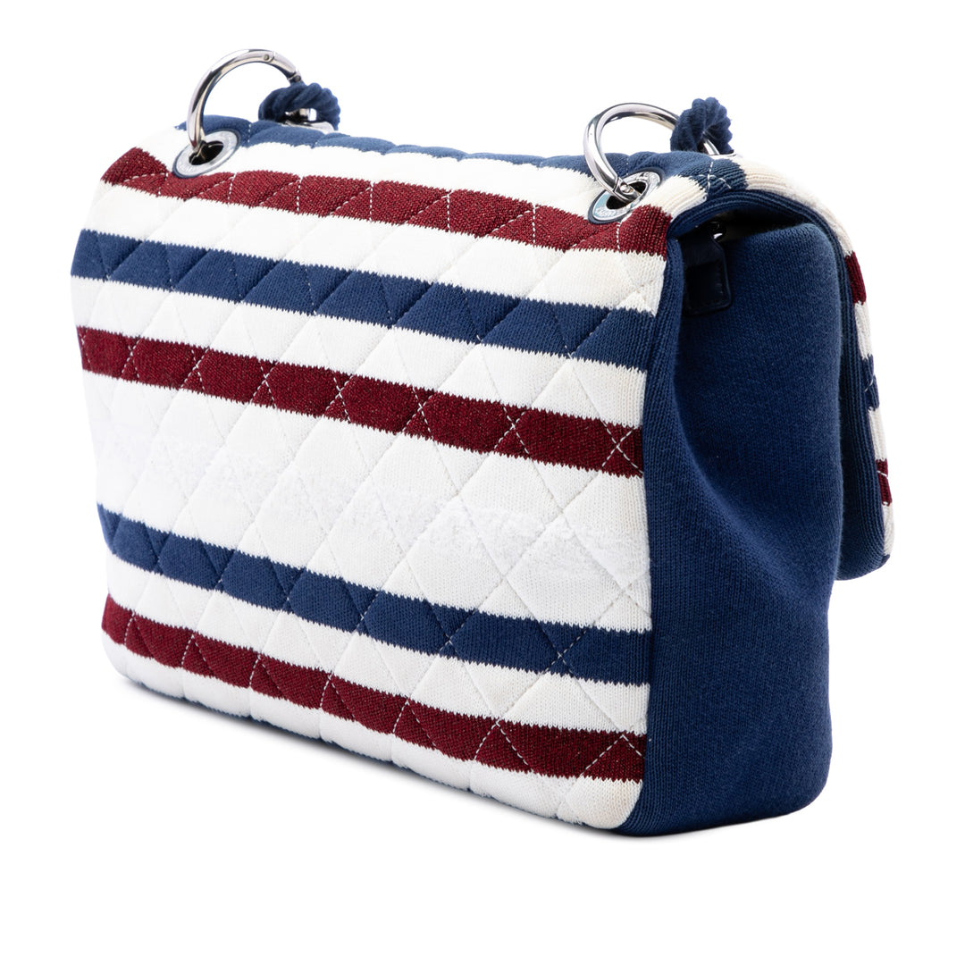 Stripe Jersey Felt et Rope à rabat Jumbo Blanc