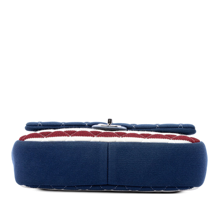 Stripe Jersey Felt et Rope à rabat Jumbo Blanc