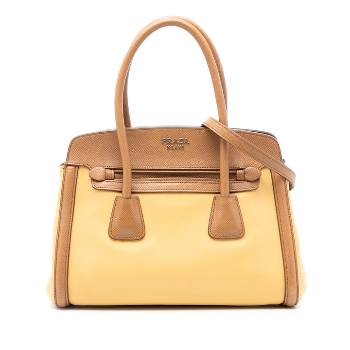 Prada Bicolor Saffiano Cuir à finitions Cuir Sac