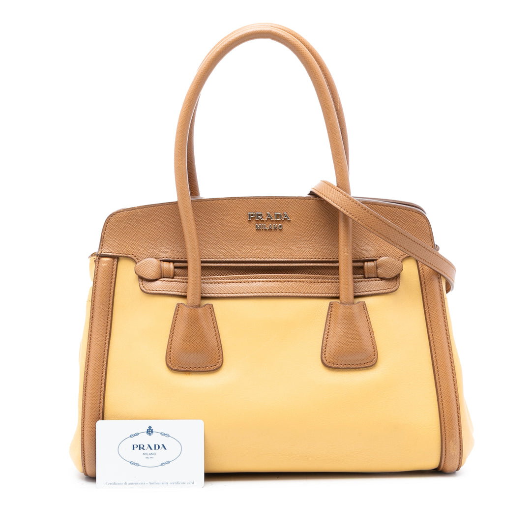 Prada Bicolor Saffiano Cuir à finitions Cuir Sac