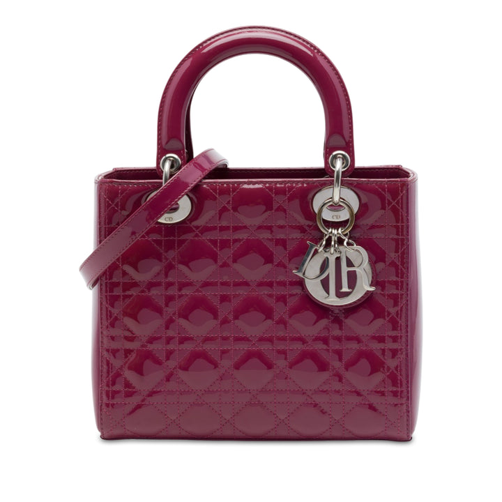 Dior Lady Dior Cannage Moyen Rose – vue principale – GABY PARIS