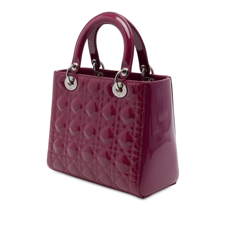 Dior Lady Dior Cannage Moyen Rose – vue 2 – GABY PARIS