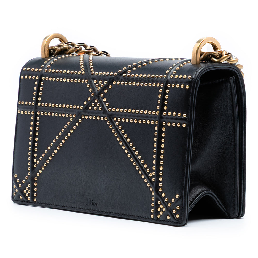 Dior Small Cuir d’agneau Studded Diorama Flap Noir – GABY PARIS Authentique