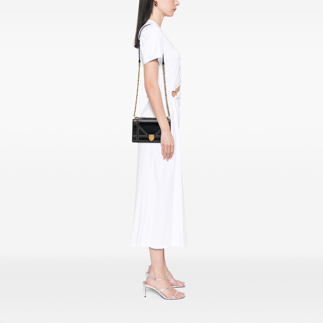 Dior Small Cuir d’agneau Studded Diorama Flap Noir – GABY PARIS Authentique