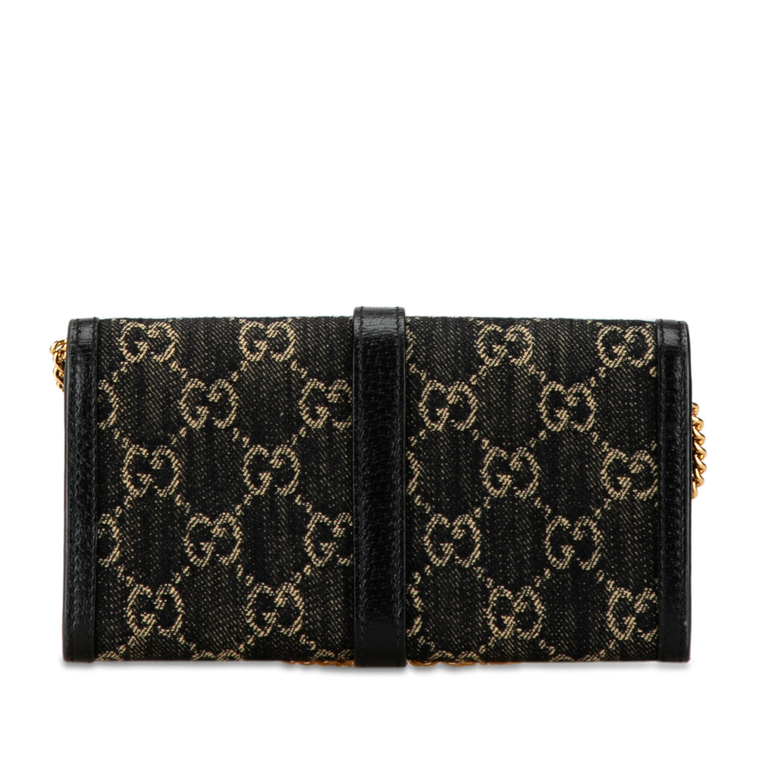 GG Denim Jackie 1961 Wallet on Chain Black - Gaby Paris