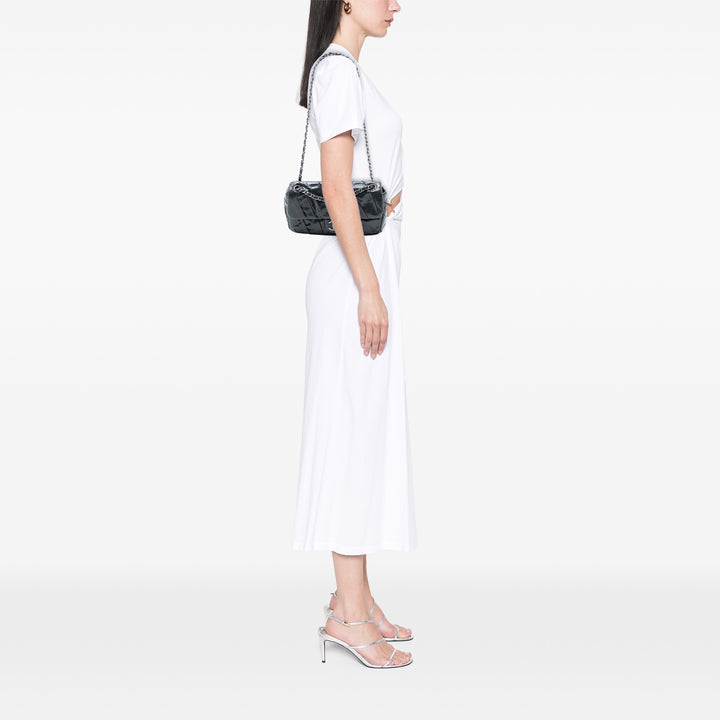 Chanel Sac porté épaule Glacé Twisted à rabat Moyen Cuir de veau Noir – vue 7 – GABY PARIS