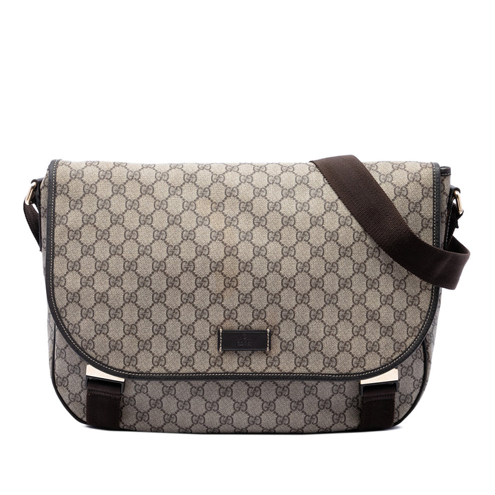 Gucci Sac bandoulière Messenger GG Supreme Beige – vue principale – GABY PARIS