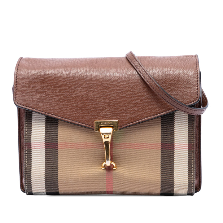 Burberry Sac bandoulière House Check Derby Macken Petit Marron – vue principale – GABY PARIS