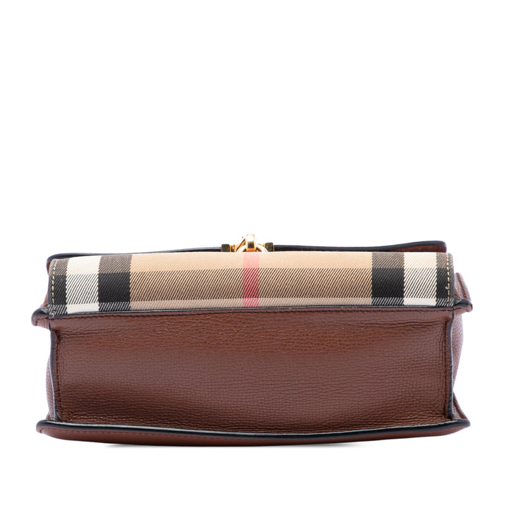 Burberry Sac bandoulière House Check Derby Macken Petit Marron – vue 3 – GABY PARIS