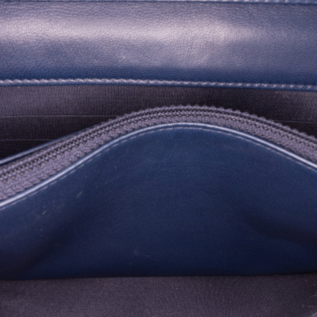 CC Quilted Lambskin Wallet on Chain Blue - Gaby Paris