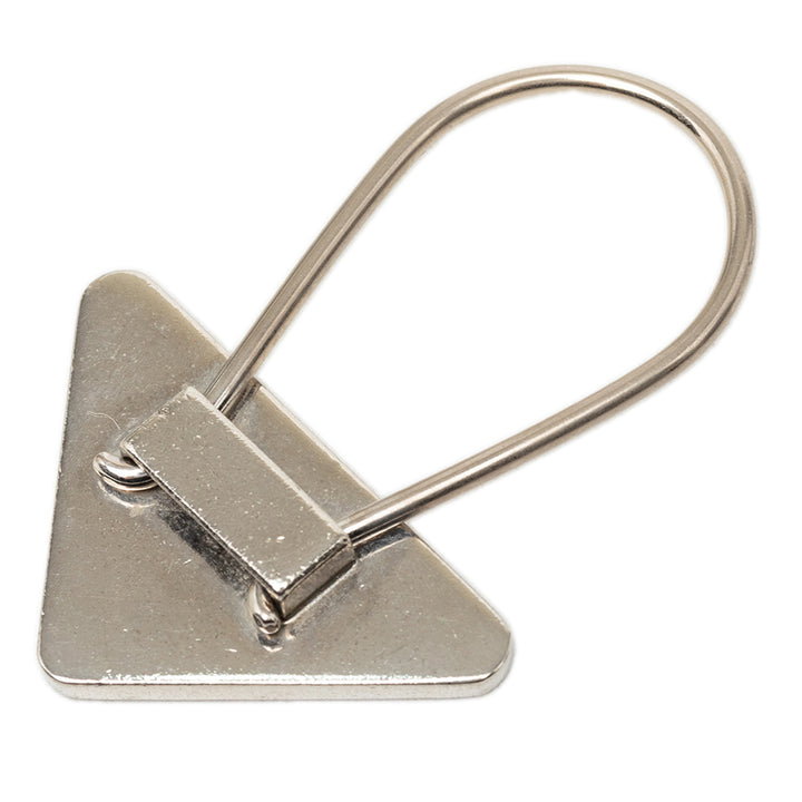 Prada Brass Émail Triangle Logo Key Chaîne Métal