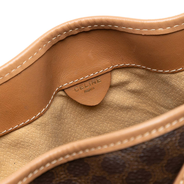 Celine Macadam Coated Toile Drawstring Sac porté croisé