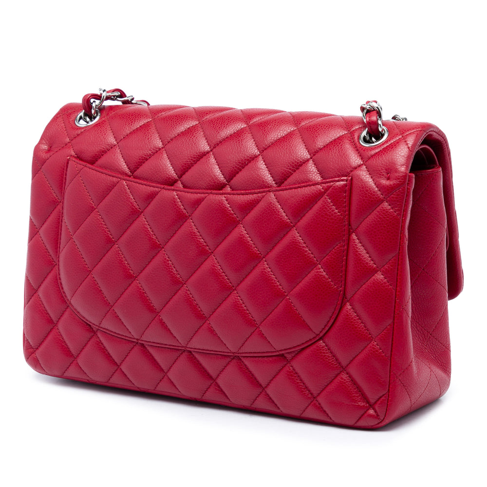 Chanel Classic Double rabat Jumbo Cuir caviar Rouge – vue 2 – GABY PARIS
