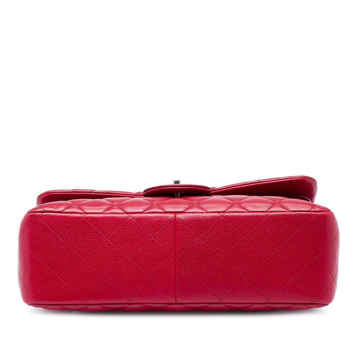 Chanel Classic Double rabat Jumbo Cuir caviar Rouge – vue 3 – GABY PARIS