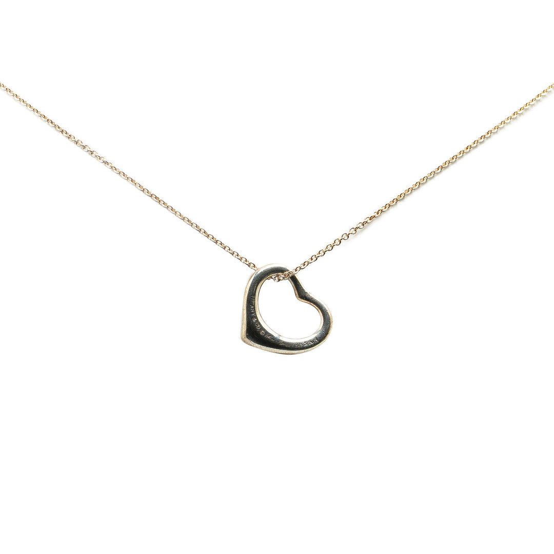 Elsa Peretti Sterling Silver Open Heart Pendant Necklace Silver - Gaby Paris